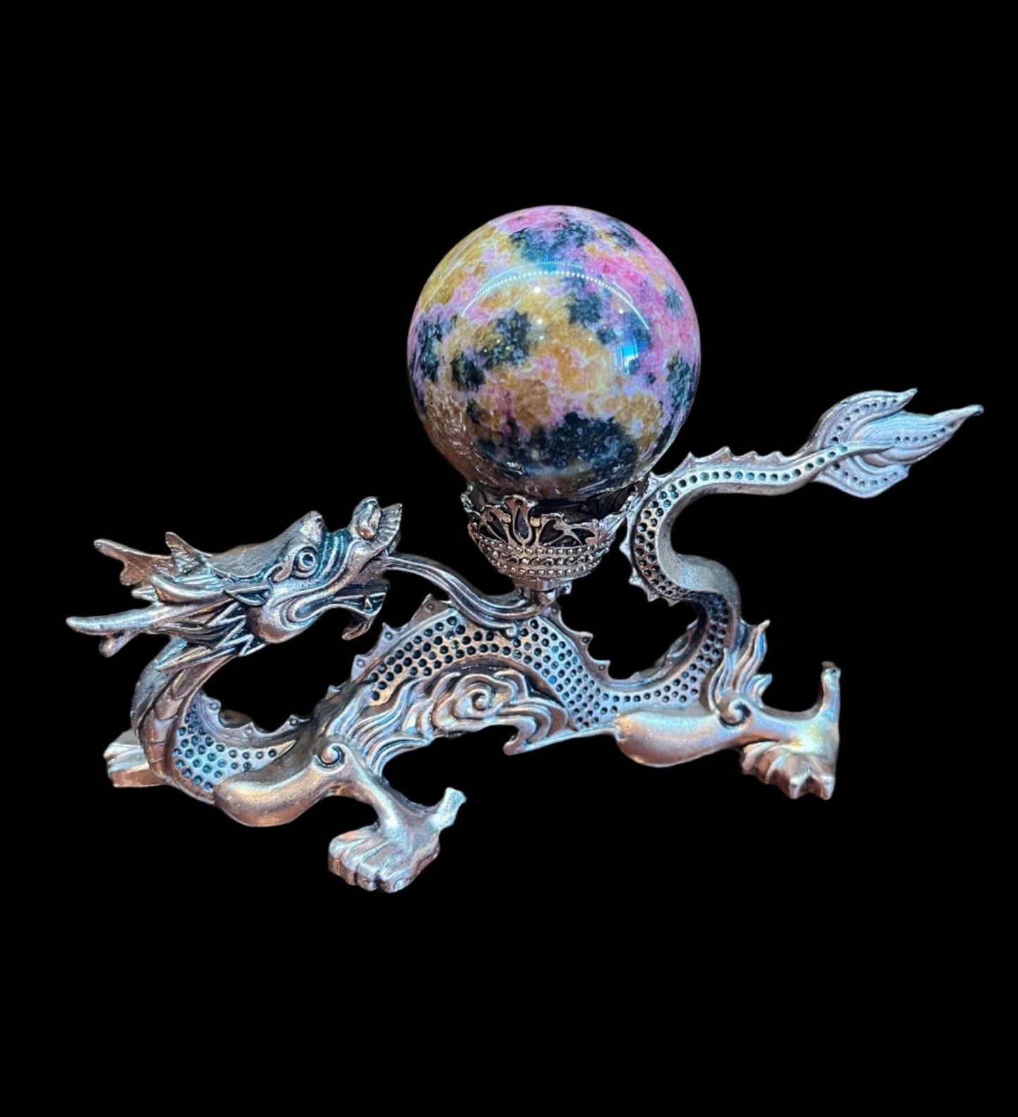 Chinese dragon sphere stand