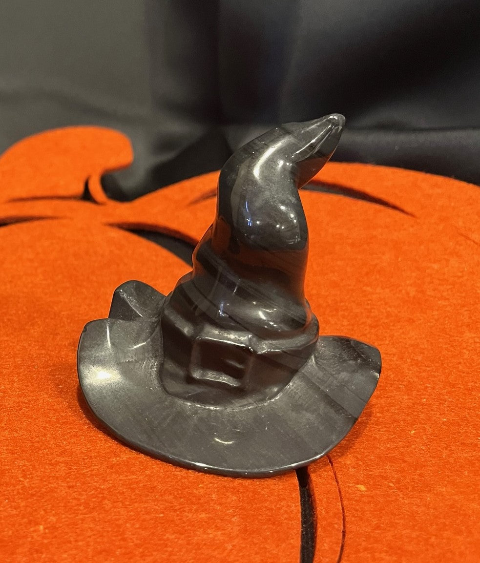 Witch hat crystal/stone carving