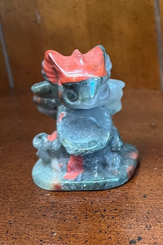 Baby dragon reading a book crystal/stone carving-assorted