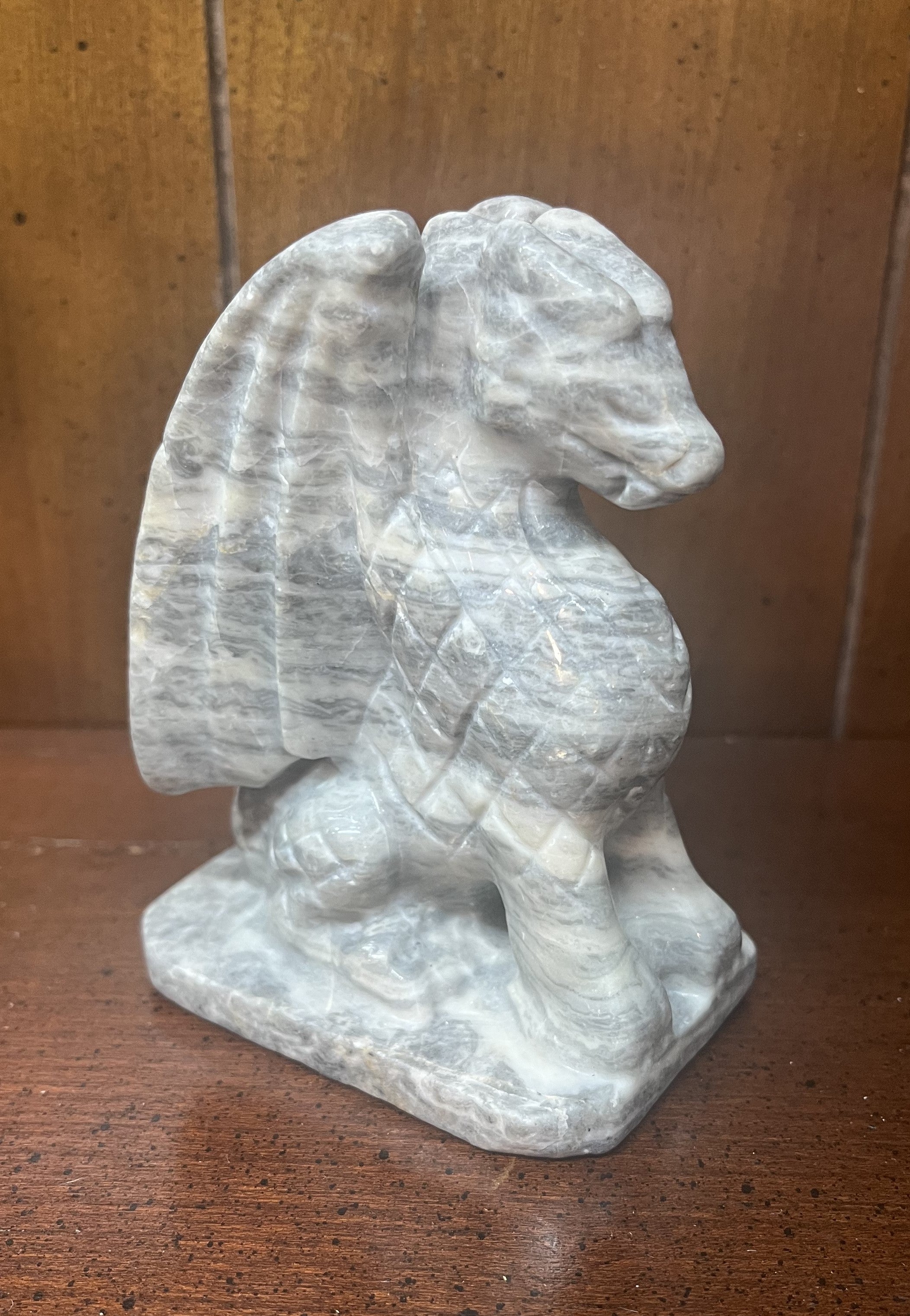 Sitting Dragon Stone Carving