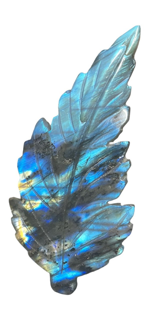 Labradorite Leaf stone/crystal carving