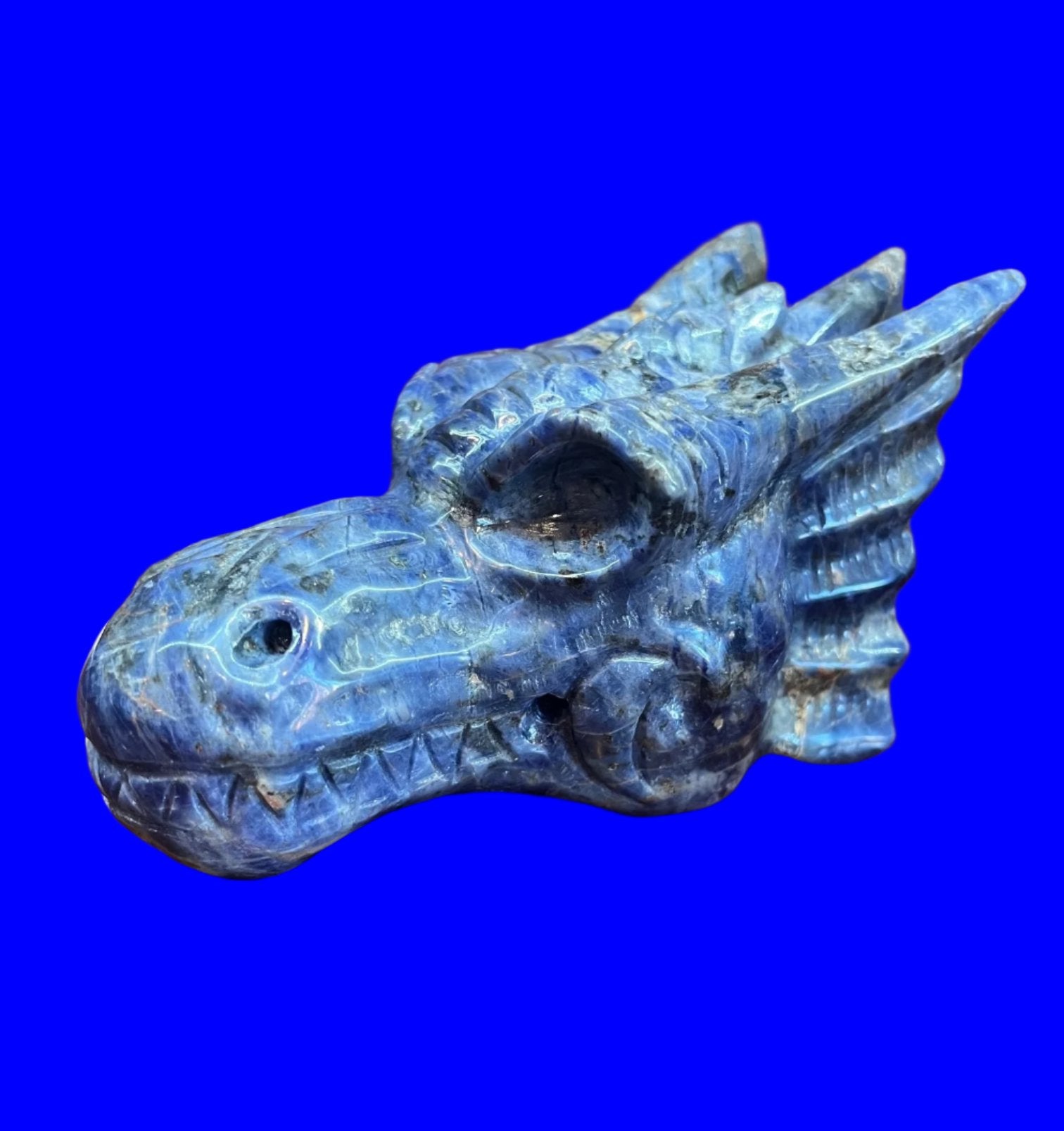 Sodalite Dragon Head Carving