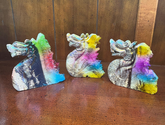 Dragon bust crystal/stone carving-assorted