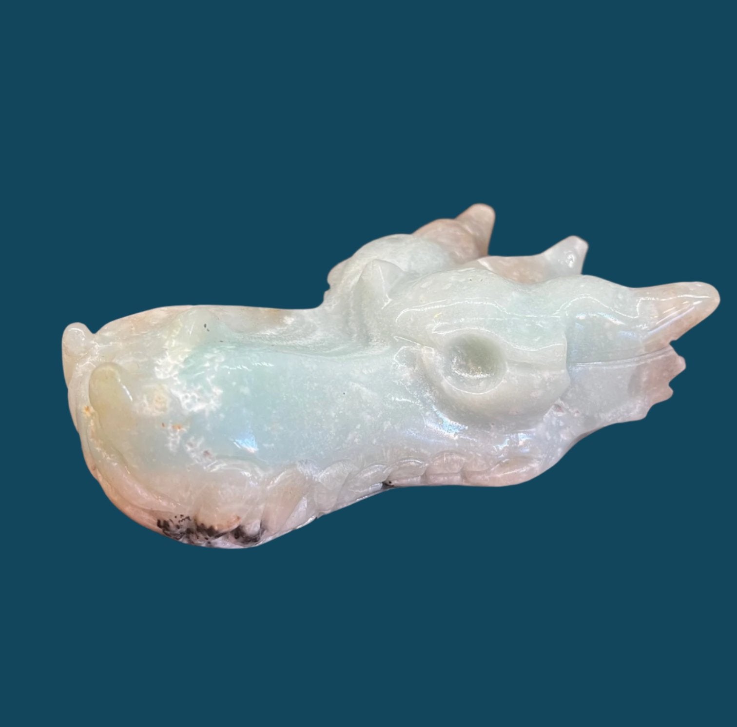 Caribbean Calcite Dragon Head Carving