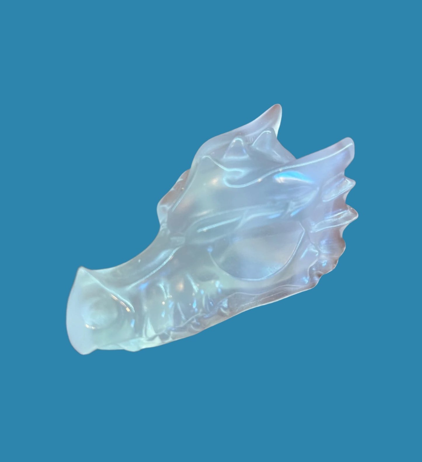 Clear Quartz Dragon Head Carving