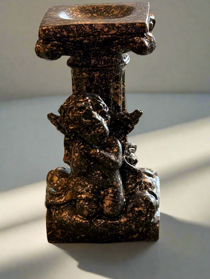 Bronzed  Cherub Stand